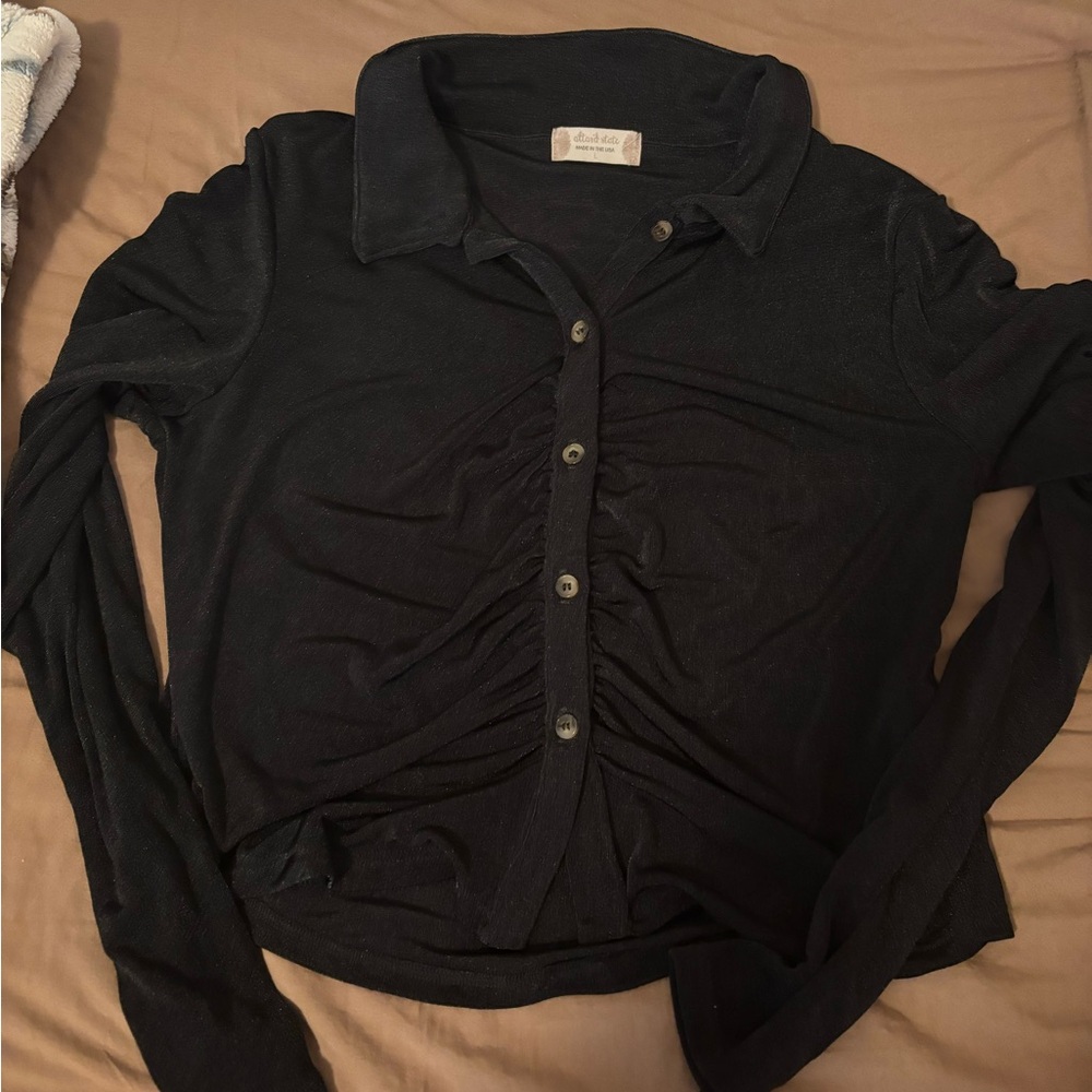 Altar'd State Black Button-Up Shirt